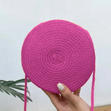 Summer Woven Straw Crossbody Bag for Women