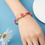 6 Colors Luxury Stainless Steel Flower Bangle