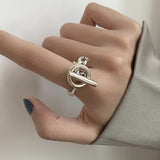 VENTFILLE 925 Sterling Silver Water Droplets Cross Ring