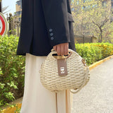 Woven Elegant Straw Woven Bag Solid Color Crossbody Bag