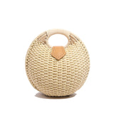 Casual Straw Woven Spherical Handbag for Women