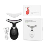 Face Massager EMS & 3 Colour LED Facial Microcurrent Red Light Anti-aging Facial Massage Neck Face Lifting Massager Skin Tightening Face Lift Devices USB - Clean Vanilla