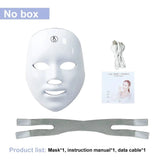 LED Facial Mask Photon Therapy 7 Colours Red Light Face Skin Rejuvenation - Clean Vanilla