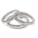 Stainless Steel Texture Flex Cuff Bracelet Women Gifts