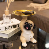 Creative Pug Statue Tray for Keys and Candy  Clean Vanilla Store