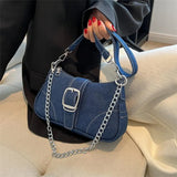 Chic Denim Tote Shoulder Bag for Women, Casual Style