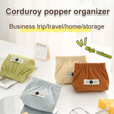 Corduroy Elastic Storage Bag for Women - Large Capacity