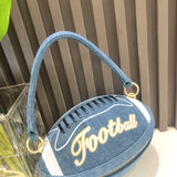 Luxury Designer Denim Ball Shape Evening Clutch Bag