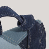 JIOMAY Fashion Blue Color Block Denim Shoulder Bag