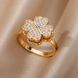 Luxury Zircon Geometric Ring for Women, Gold Color