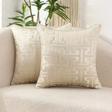 Modern Geometric Jacquard Pillow Cover with Zipper