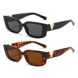 Retro Rectangle Sunglasses Unisex with V-Shaped Foots