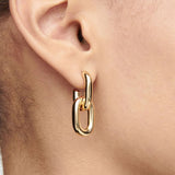 Stainless Steel Gold Geometric Hoop Earrings for Women