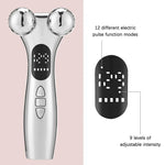 Electric Facial EMS Micro-current Beauty Instrument LED Display Face Lift 4D Roller Massager Skin Tighten Massage Beauty Device - Clean Vanilla