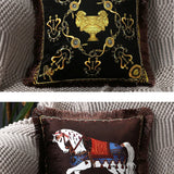 Horse Throw Pillow Cushion Cover - Palace Pattern 45x45cm 30x50cm