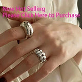 VENTFILLE 925 Sterling Silver Water Droplets Cross Ring