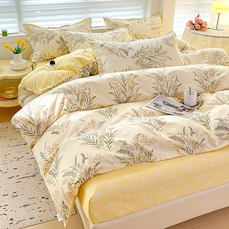 Fresh Style 100% Cotton Bedding Set 4pcs