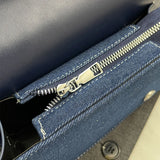 JIOMAY Fashion Blue Color Block Denim Shoulder Bag