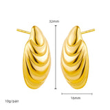 Vintage Gold Plated Snail Shell Earrings for Women