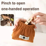 Corduroy Elastic Storage Bag for Women - Large Capacity
