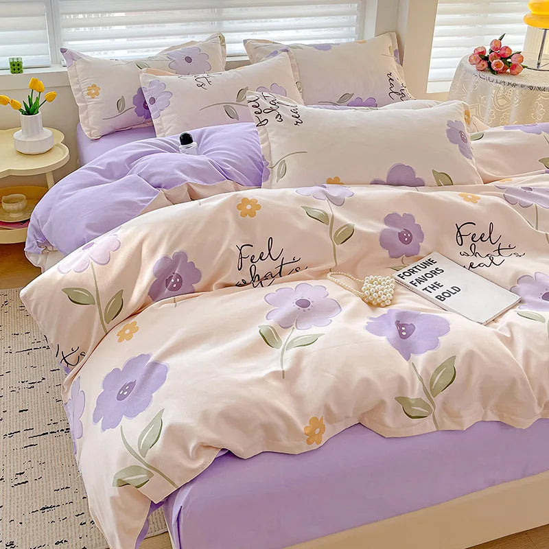 Fresh Style 100% Cotton Bedding Set 4pcs