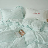 Mint Manbo Rolled Edge Washed Cotton Bed Set