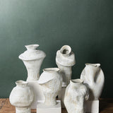 Retro Handmade Ceramic Flower Vase White Modern Minimalist Sle