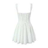 Women Summer Lace Corset Mini Dress - Tuscany