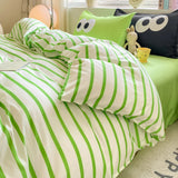 Nordic INS Black Pink Striped Duvet Cover Set 3pcs