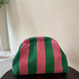 Simple Style Striped Clutch Bag, Lightweight Purse