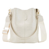 Large-Capacity Crocodile Pattern Leather Crossbody Bag  Clean Vanilla Store