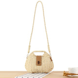 Woven Elegant Straw Woven Bag Solid Color Crossbody Bag