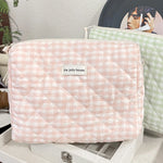 Quilted Cotton Retro Cherry Travel Cosmetic Bag  Clean Vanilla Store