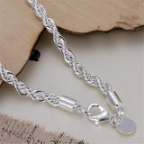 New High Quality 925 Sterling Silver Twisted Rope Bracelet