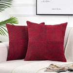 Green Luxury Corduroy Striped Cushion Covers 45x45CM  Clean Vanilla Store