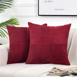 Green Luxury Corduroy Striped Cushion Covers 45x45CM  Clean Vanilla Store