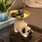 Creative Pug Statue Tray for Keys and Candy  Clean Vanilla Store