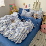 Pink Stripe Bedding Duvet Cover Set with Pillowcase
