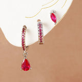 Fashion Stainless Steel Star Drop Earrings Set - 3 Piece