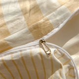Washed Cotton Crepe Striped Quilt Set with Pillowcases 3-4