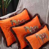 Horse Throw Pillow Cushion Cover - Palace Pattern 45x45cm 30x50cm