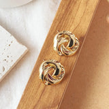 Geometry Twists UV Golden Stud Earrings for Women