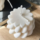 Elegant White and Golden Geometric Candle - Scented