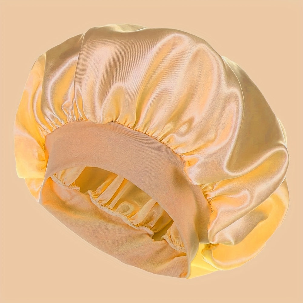 Unscented Silk Satin Sleep Cap Bonnet with Wide Brim
