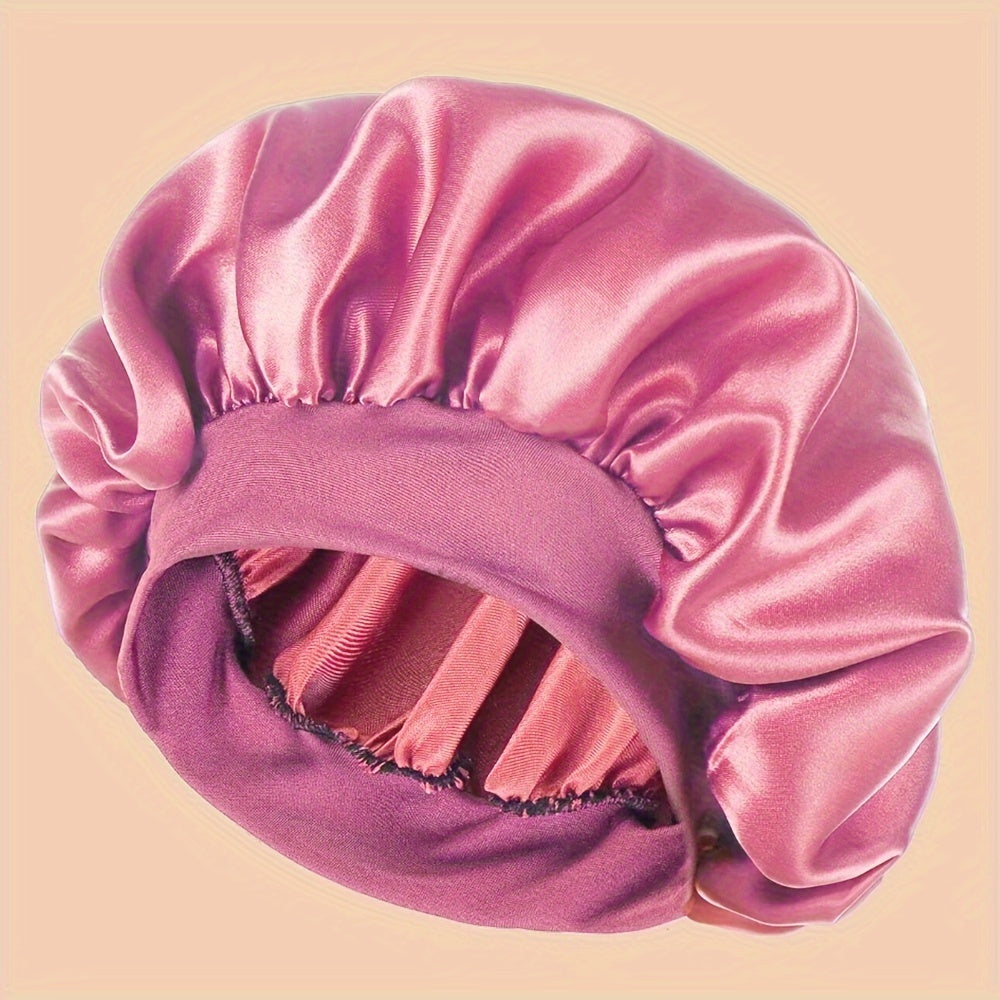 Unscented Silk Satin Sleep Cap Bonnet with Wide Brim