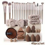 20/40pcs Makeup Tool Set with 20 Brushes & More