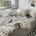 Striped Duvet Set with Pillows for Year-Round Comfort - 3 Piece  Clean Vanilla Store