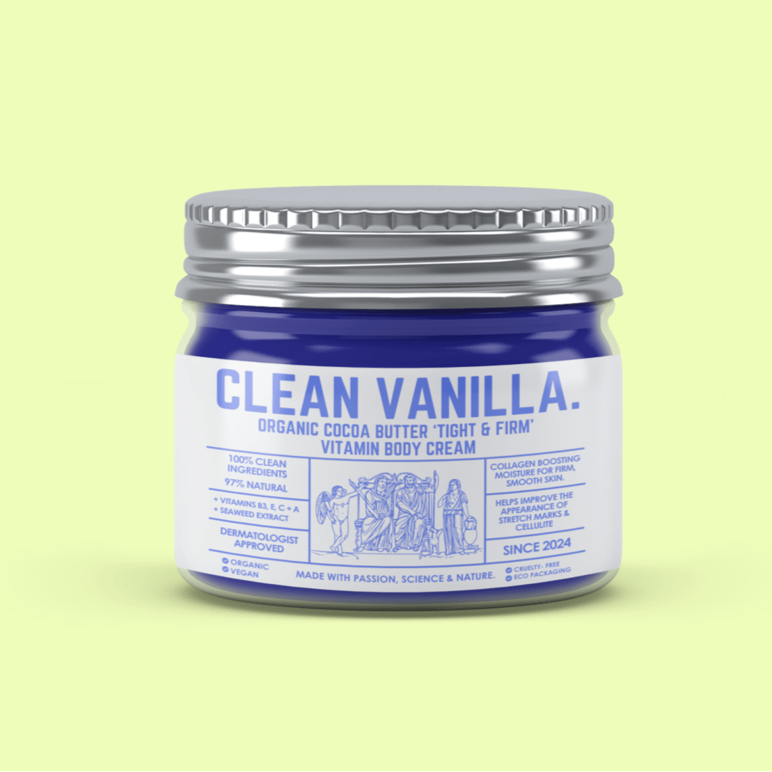 Organic Cocoa Butter Tight & Firm Body Cream 97% Natural  Clean Vanilla Store