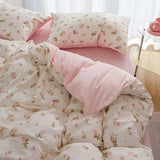 Fashion Plaid Bedding Set Brown Stripe Duvet Cover Queen  Clean Vanilla Store