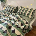 Fashion Plaid Bedding Set Brown Stripe Duvet Cover Queen  Clean Vanilla Store